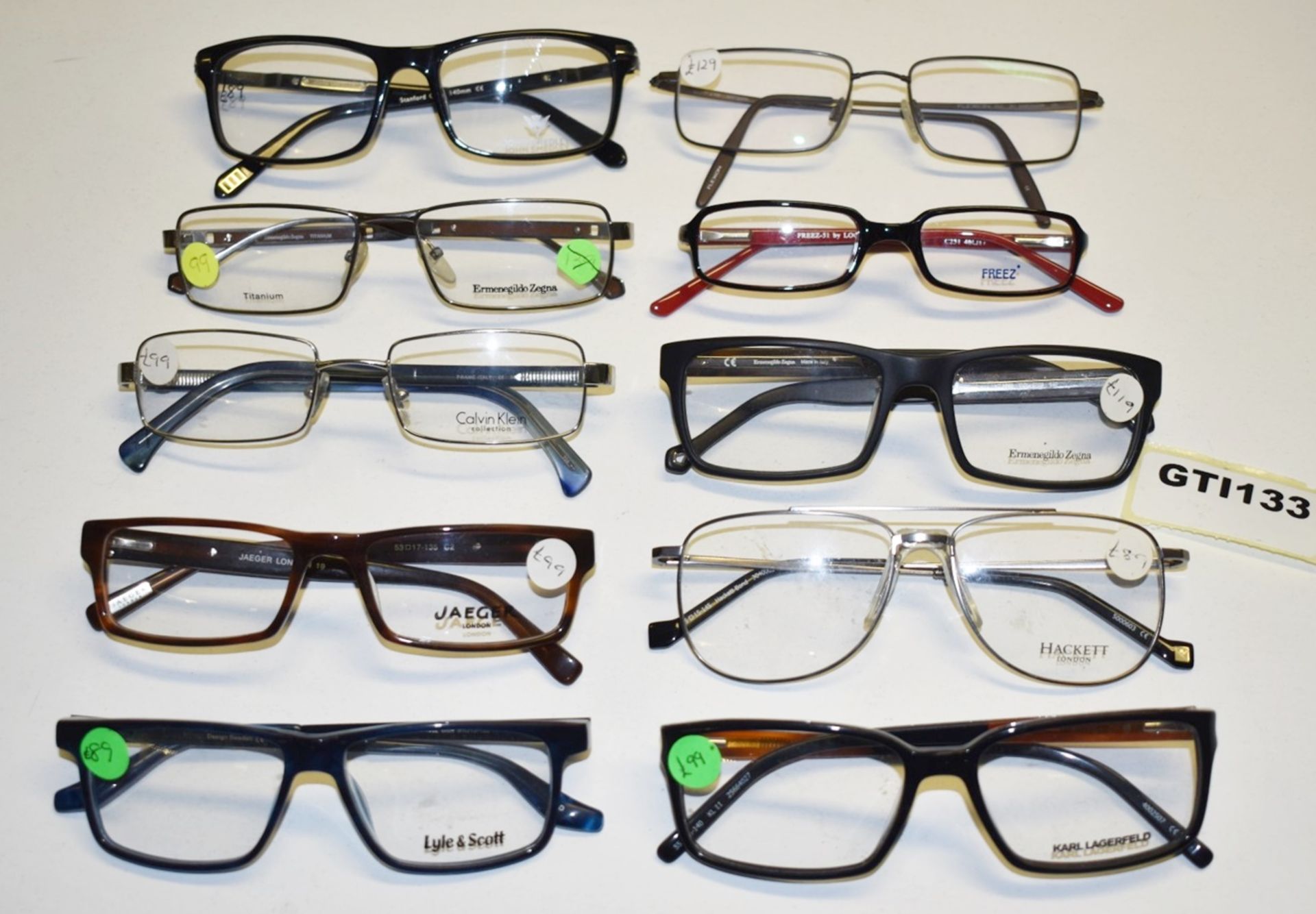 10 x Assorted Pairs of Designer Spectacle Eye Glasses - Ex Display Stock - Brands Include Calvin