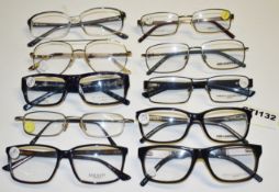 10 x Assorted Pairs of Designer Spectacle Eye Glasses - Ex Display Stock - Brands Include Oliver