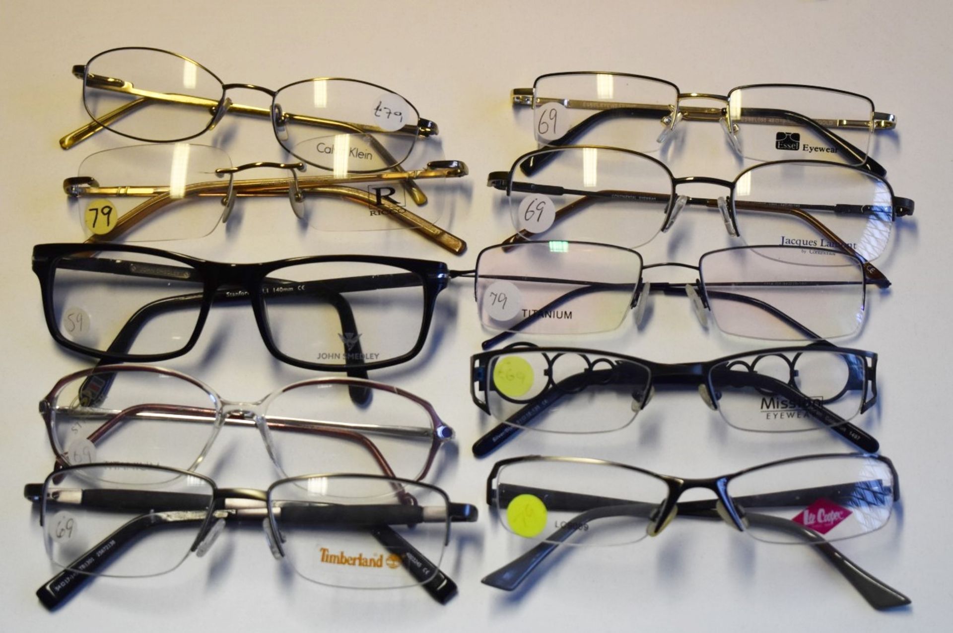 10 x Assorted Pairs of Designer Spectacle Eye Glasses - Ex Display Stock - Brands Include Calvin