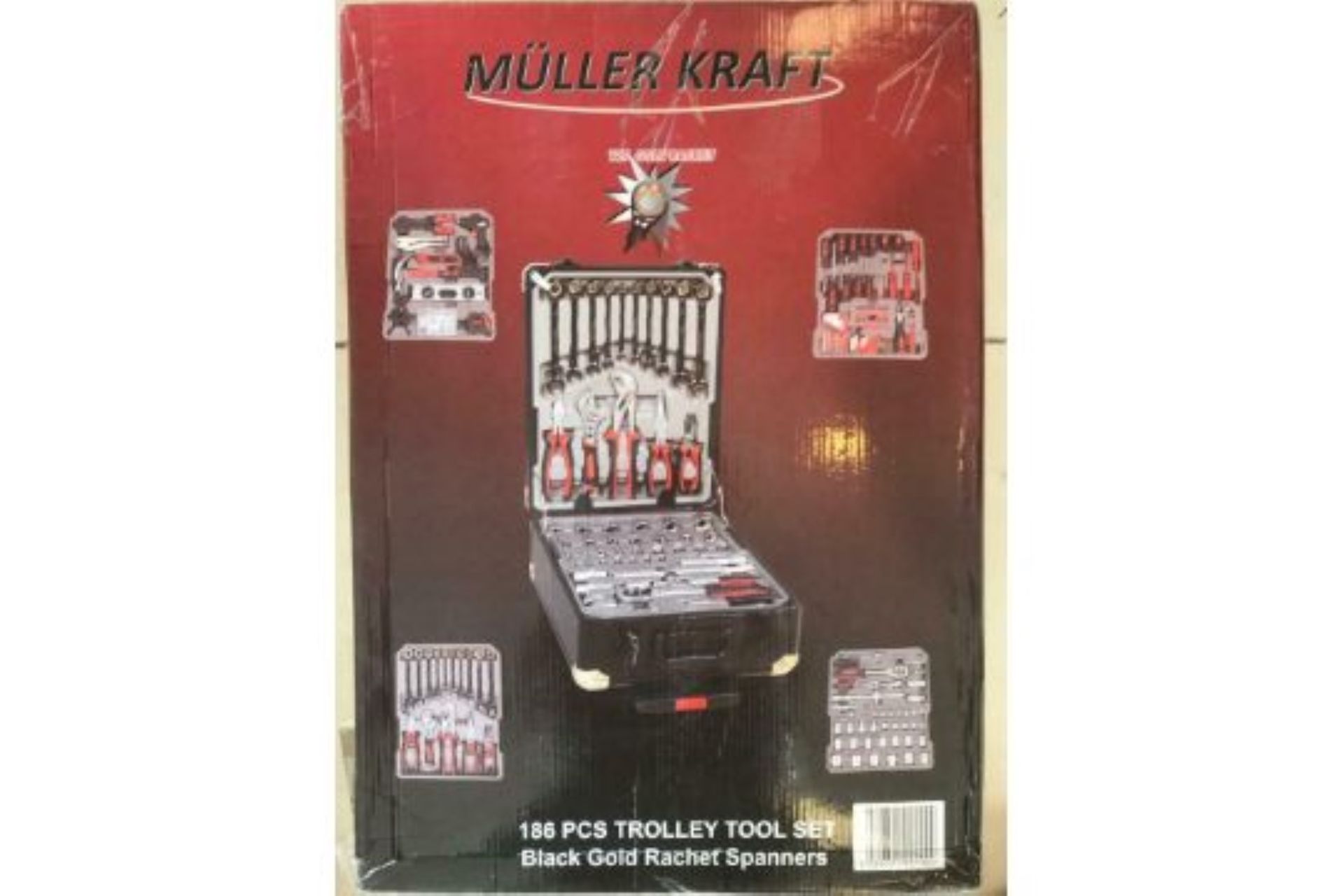 1 x Muller Kraft 186 Piece Tool Kit With Alutrolley Tool Case - Chrome Vanadium Steel Universal Tool - Image 4 of 6