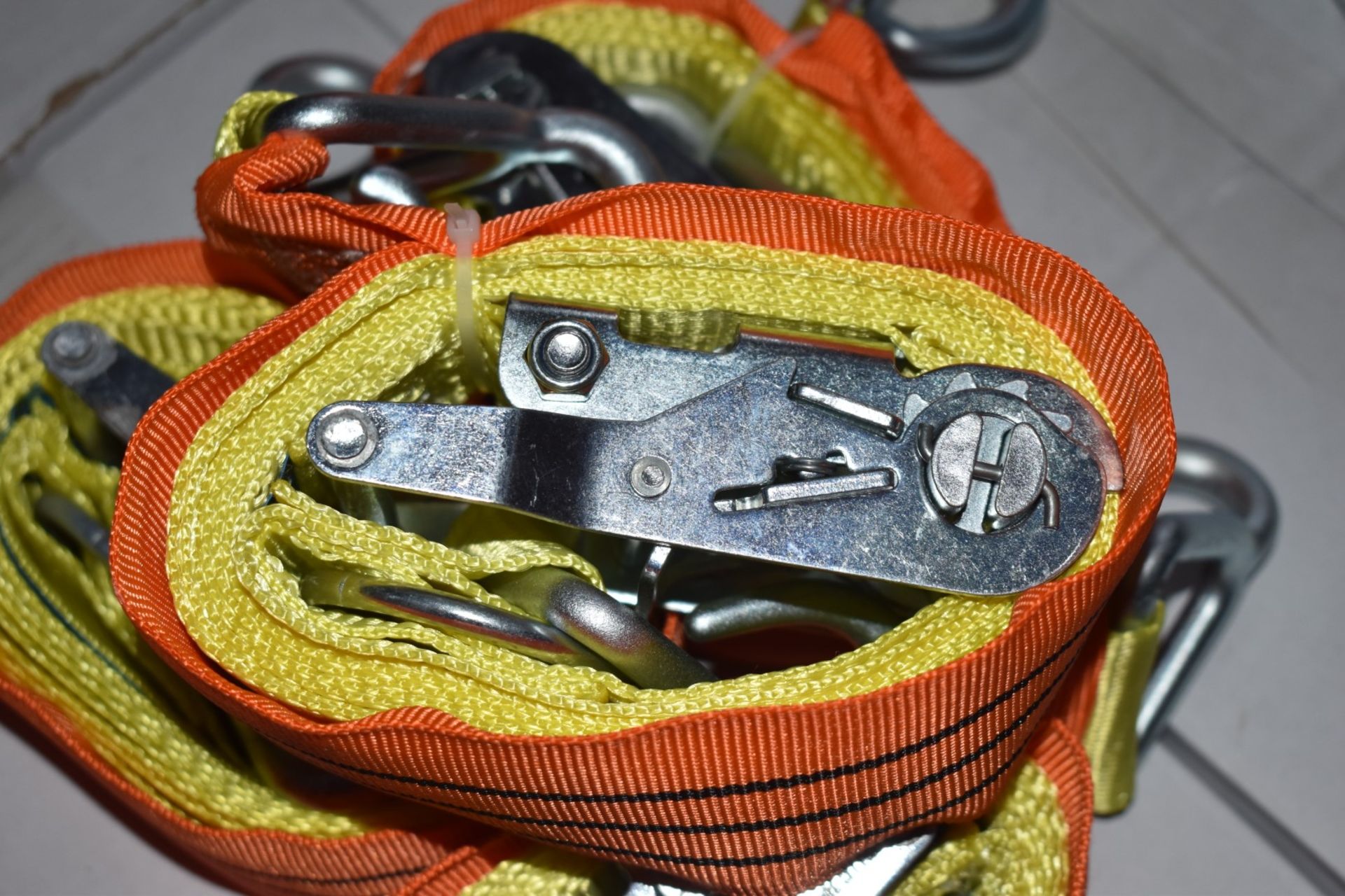 4 x Simark Load Control Cargo Vehicle Ratchet Straps - 3.5m Length - Part No BV8 - CL622 - Ref - Image 2 of 6