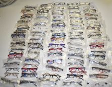 100 x Assorted Pairs of Spectacle Eye Glasses - New and Unused Stock - Various Designs and Brands