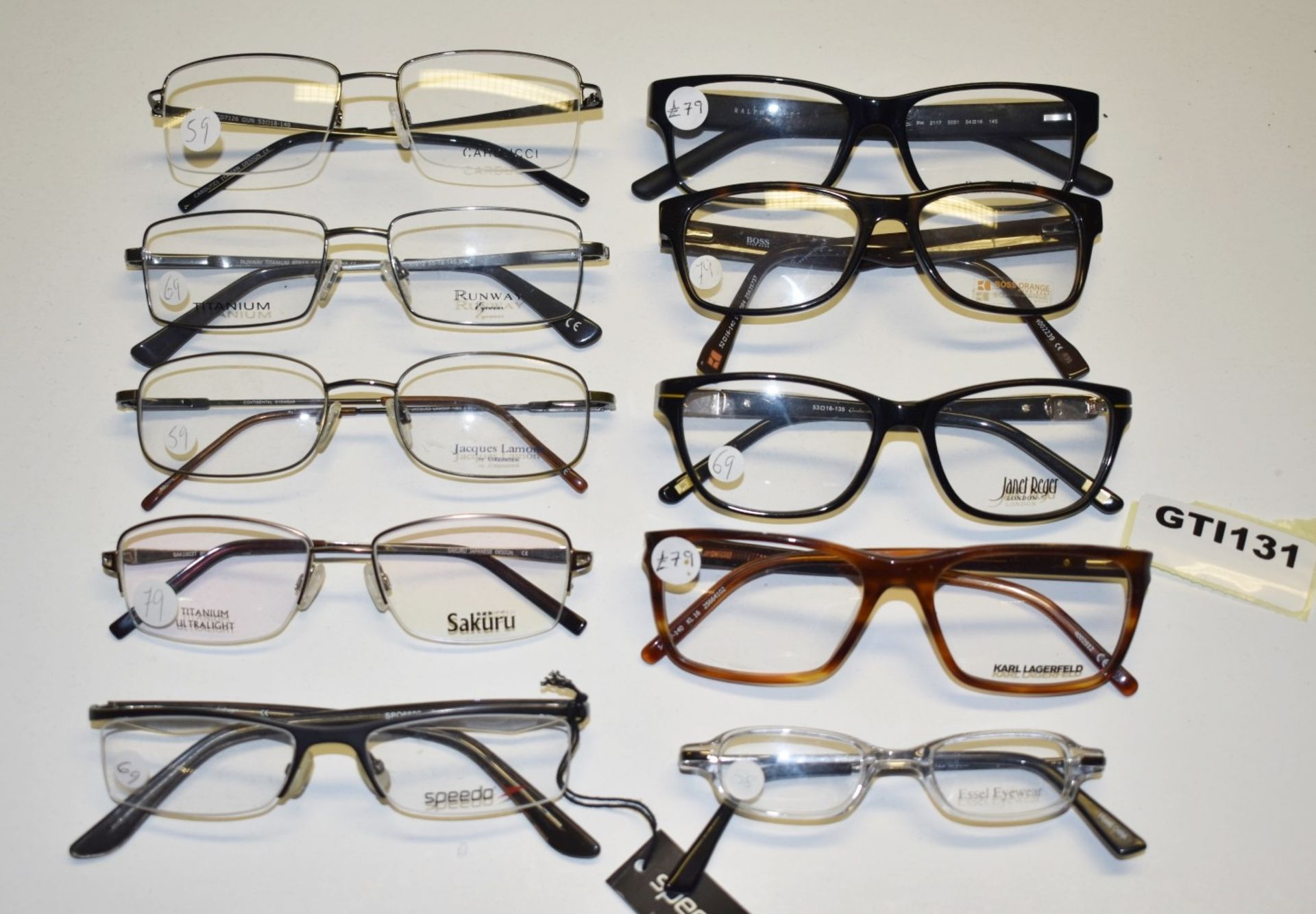 10 x Assorted Pairs of Designer Spectacle Eye Glasses - Ex Display Stock - Brands Include Jacques