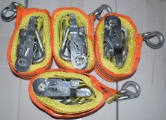 4 x Simark Load Control Cargo Vehicle Ratchet Straps - 3.5m Length - Part No BV8 - CL622 - Ref