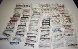 100 x Assorted Pairs of Spectacle Eye Glasses - New and Unused Stock - Various Designs and Brands