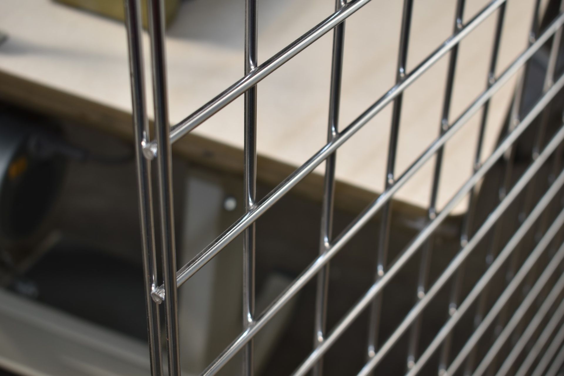 6 x Gridwall Mesh Wall Panels - Heavy Metal Construction With Chrome - Ideal For Creating Pet Cages! - Image 5 of 7