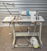 1 x Siruba L818F-M1 Industrial Sewing Machine - Spares or Repairs - Working Clutch Motor Detached