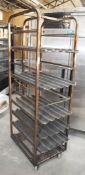 1 x Upright Mobile Baking Rack With Five Baguette Trays