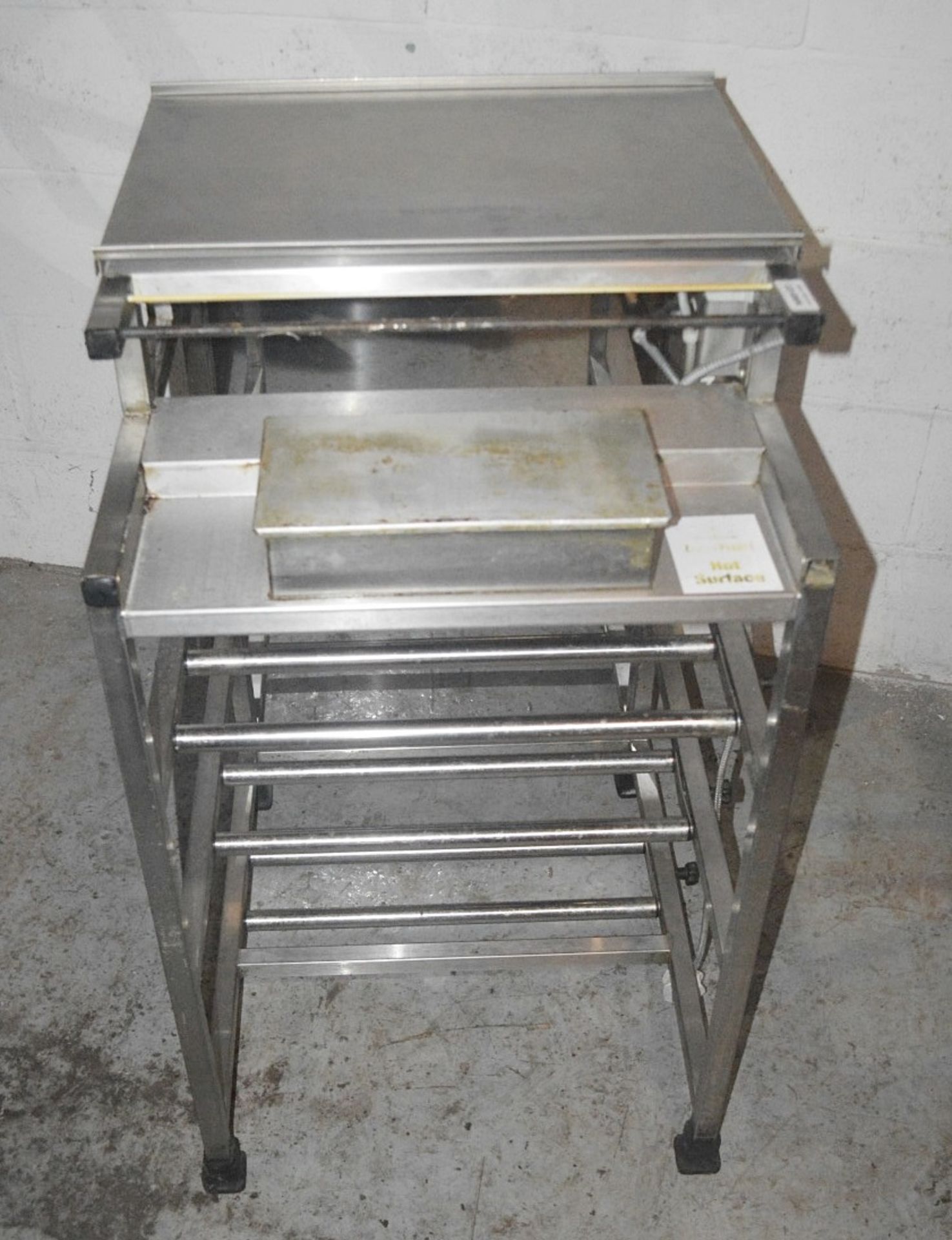 1 x Stainless Steel Commercial Kitchen Sealer Bench With Modesty Panel - Dimensions: H98 x W56 x - Image 2 of 5