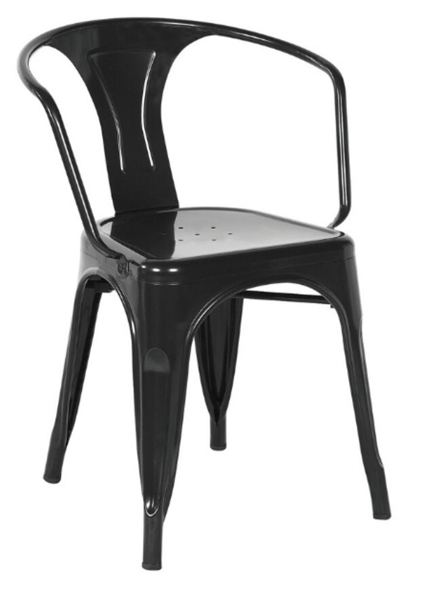 1 x Tolix Industrial Style Outdoor Bistro Table and Chair Set in Black - Includes 1 x Table and 4 - Image 7 of 7