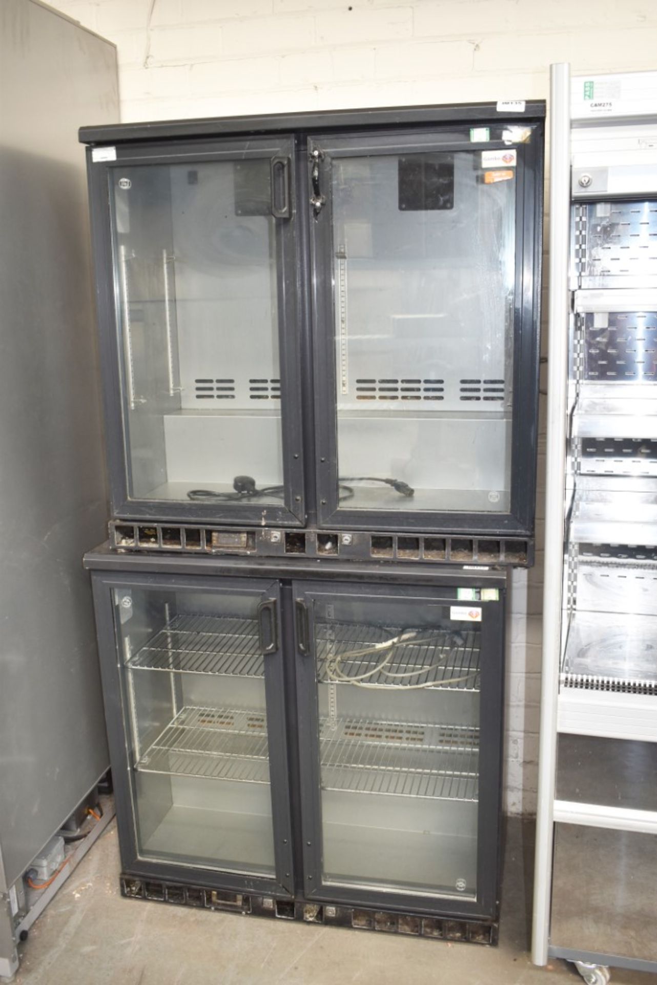 2 x Gamko MG250G  Two Door 90cm Wide Backbar Bottle Coolers - Recently Removed From Restaurant