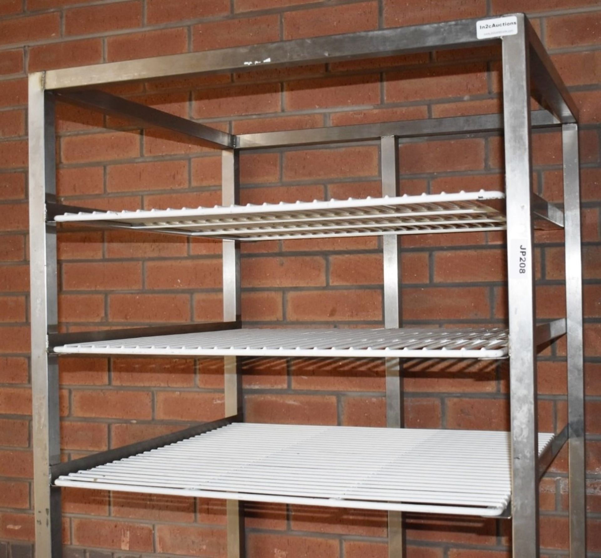 1 x Stainless Steel Commercial Kitchen 3-Tier Rack With Pullout Wire Shelves, Undershelf and Castors - Image 5 of 5