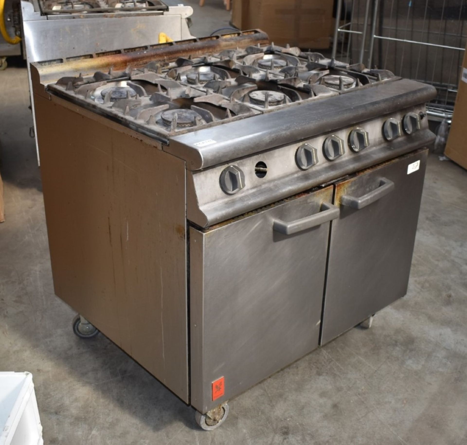 1 x Falcon 6 Burner Dominator Plus Oven Range G3101 Natural Gas with Castors - Dimensions: H90 x W90 - Image 10 of 10