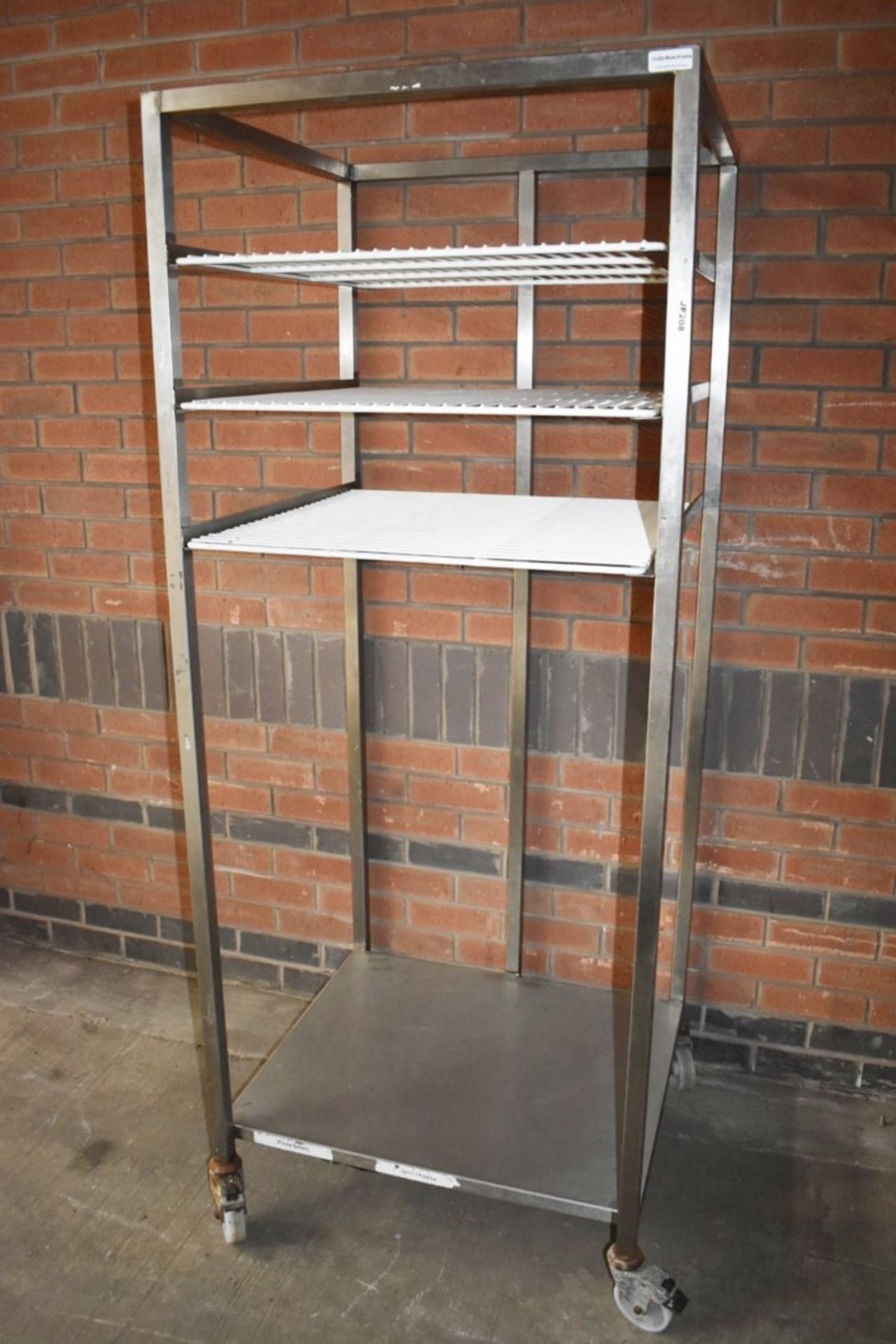 1 x Stainless Steel Commercial Kitchen 3-Tier Rack With Pullout Wire Shelves, Undershelf and Castors - Image 3 of 5