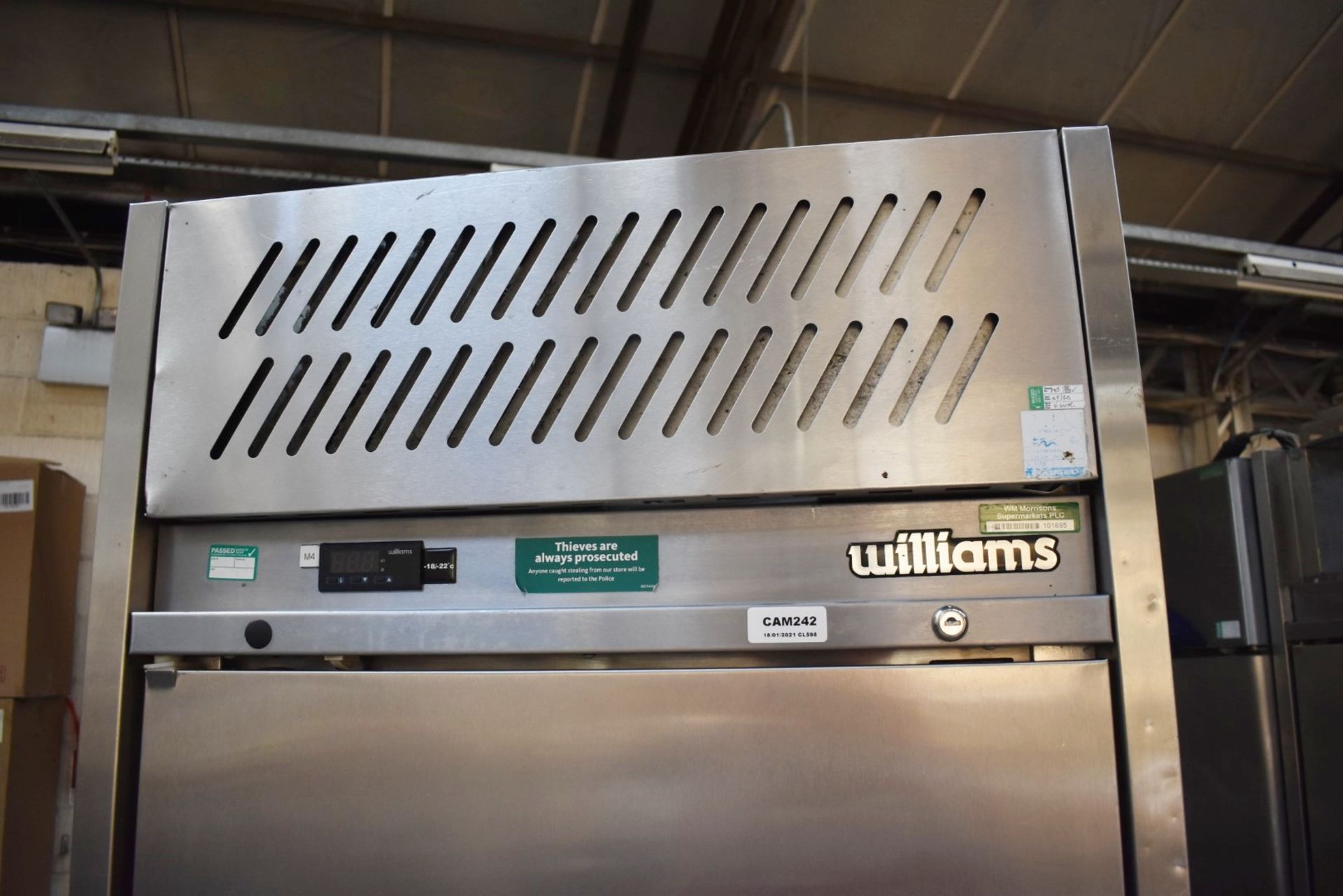 1 x Williams Jade Upright Single Door Refrigerator Stainless Steel Exterior & Internal Bakery Trays - Image 5 of 8