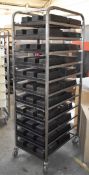 1 x Upright Mobile Baking Rack With Large Amount of Various Baking Trays - Dimensions: H180 x W52