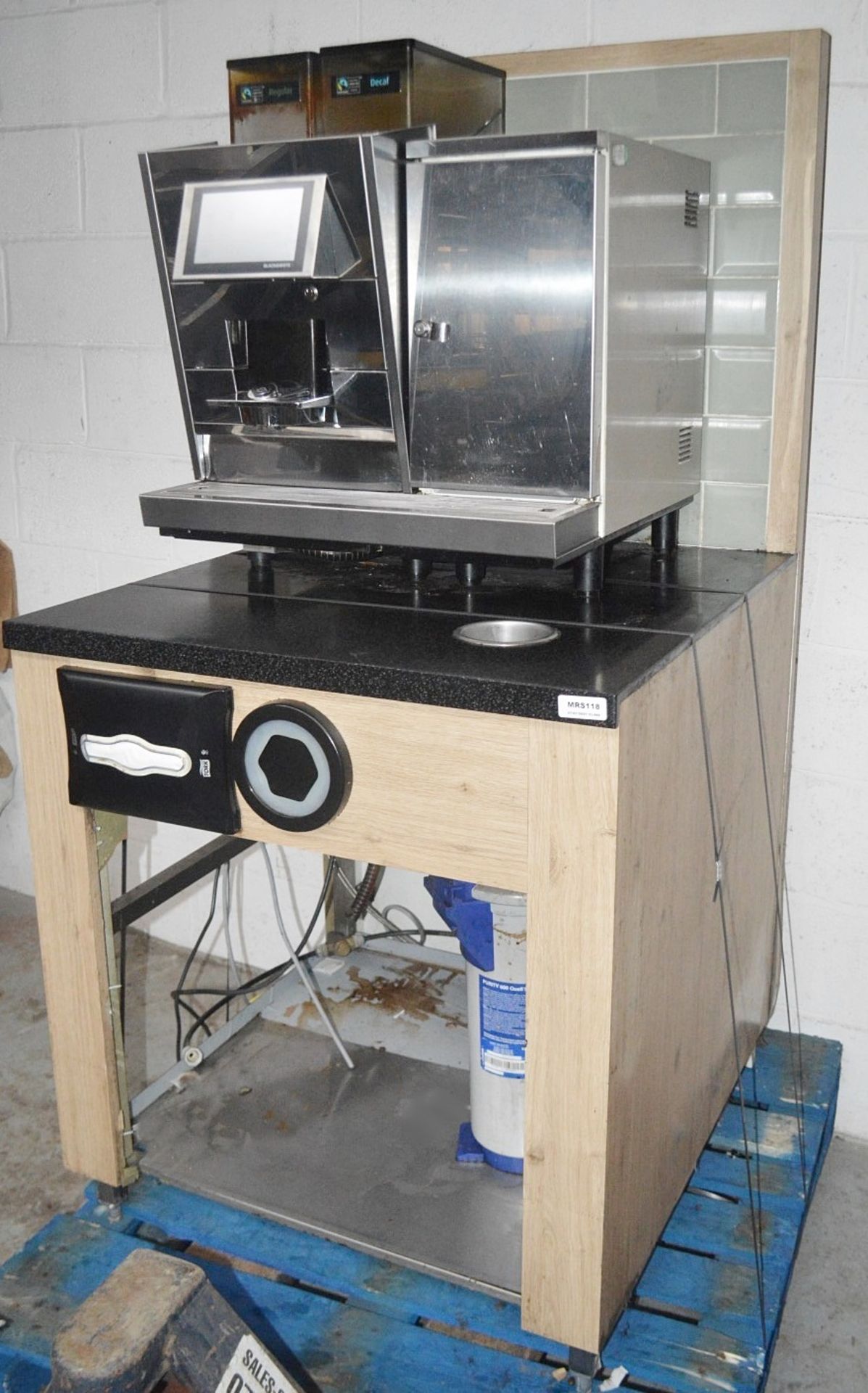 1 x Thermoplan 'Black & White 3' Bean To Cup Coffee Machine + Milk Fridge Mounted On Station With