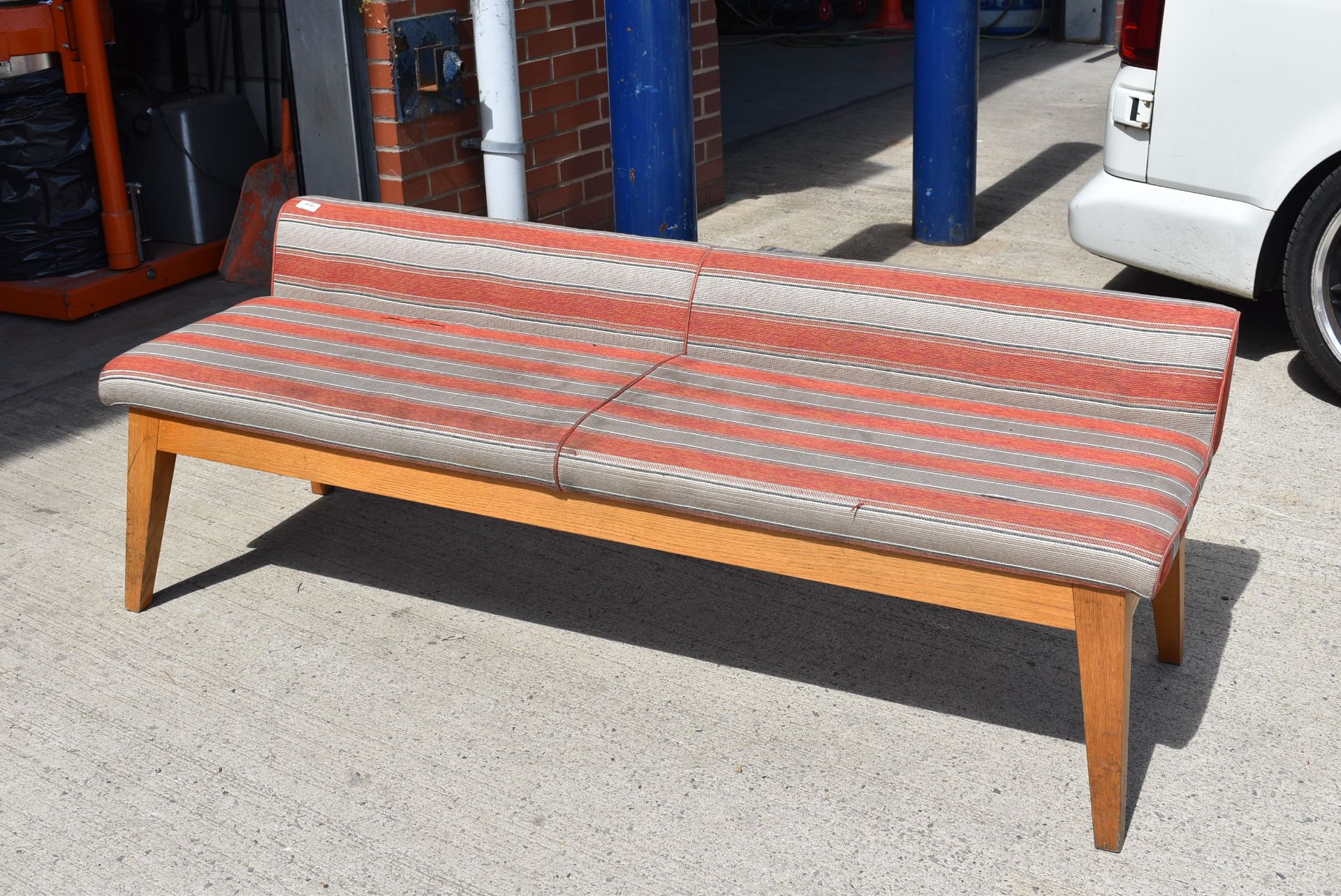 1 x Seating Bench With Solid Wood Bases and Hard Wearing Fabric Seats - Dimensions: H x W x D