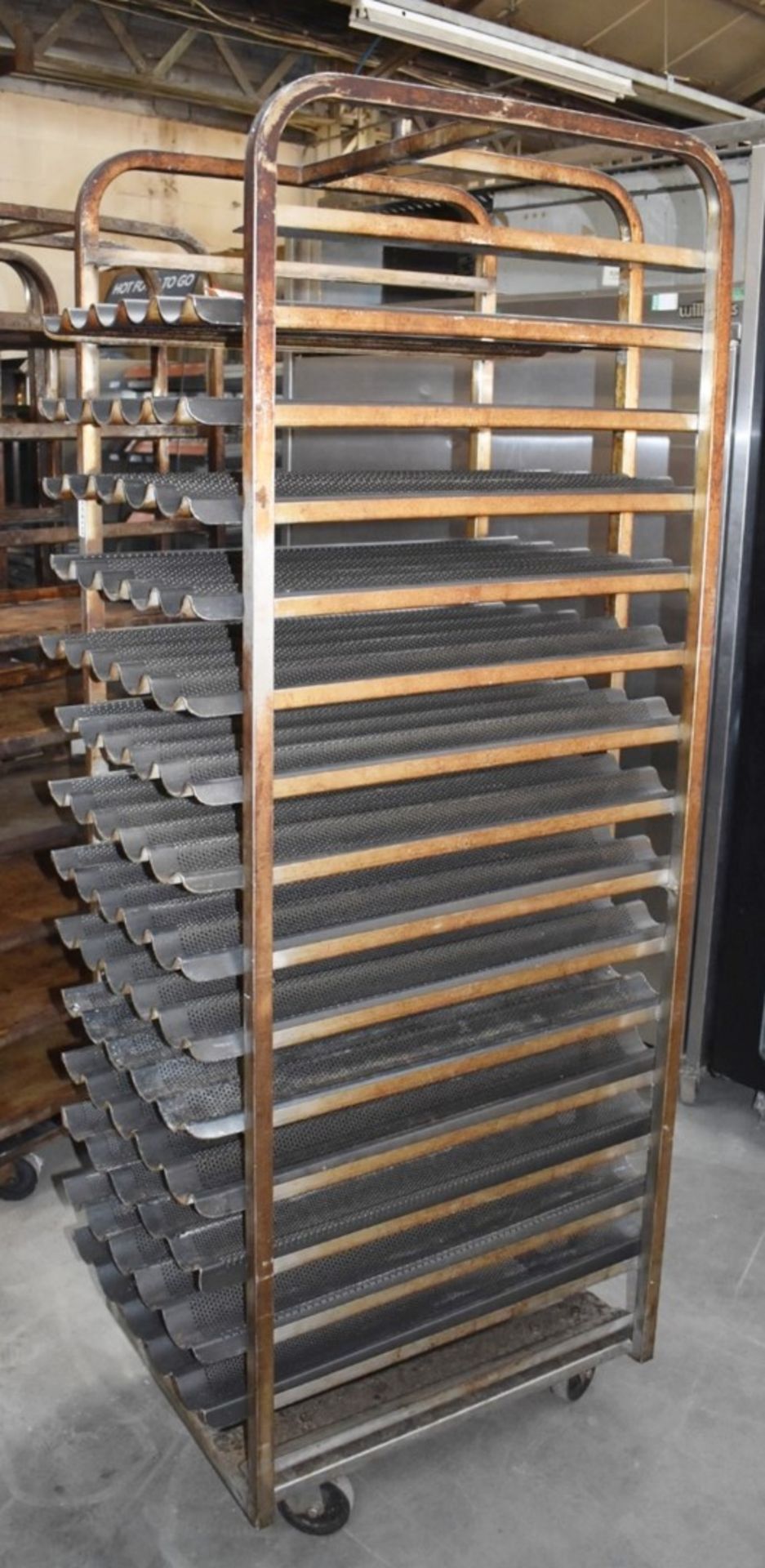 1 x Upright Mobile Baking Rack With Fourteen Baguette Trays - Image 3 of 6