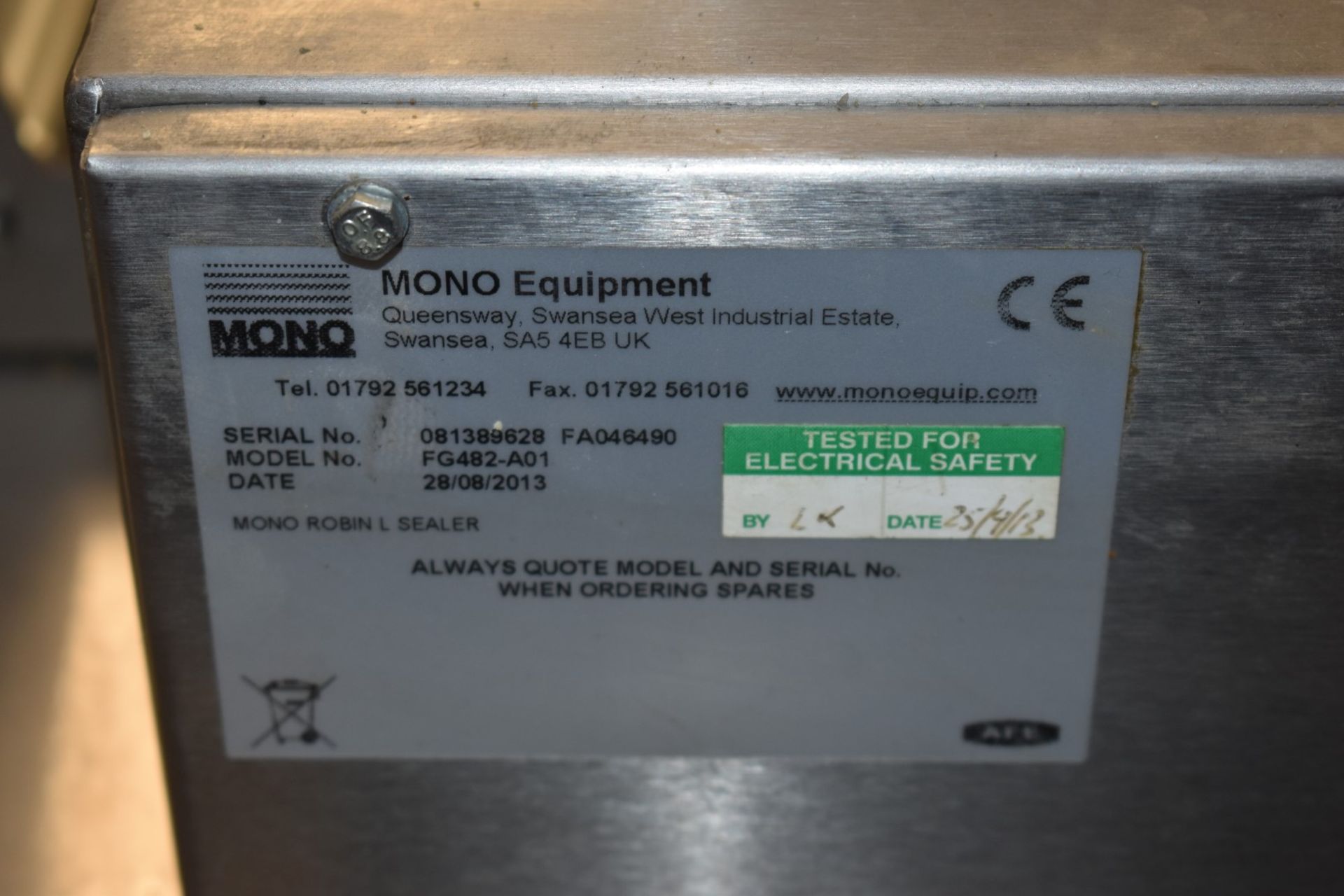 1 x Mono L Sealer With Stainless Steel Finish - CL626 - Model FG482-01 - Ref CB288 WH3 - Width 75cms - Image 5 of 8