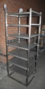 1 x Stainless Steel Commercial Kitchen 7 Tier Shelf Unit on Castors - Dimensions: H176 x W53 x D64