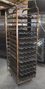 1 x Upright Mobile Baking Rack With Fourteen Baguette Trays