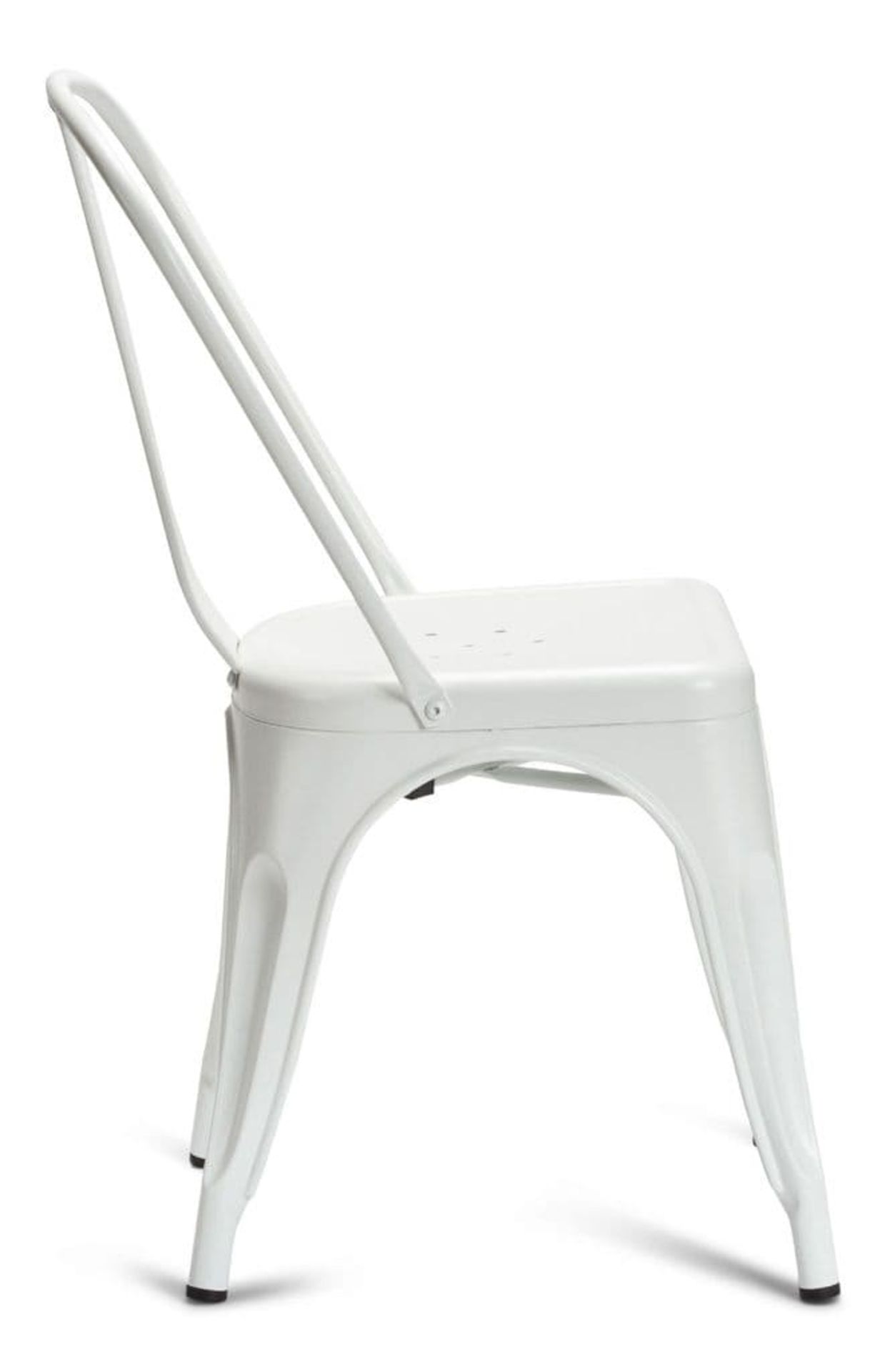 1 x Tolix Industrial Style Outdoor Bistro Table and Chair Set in White- Includes 1 x Table and 4 x - Image 10 of 12