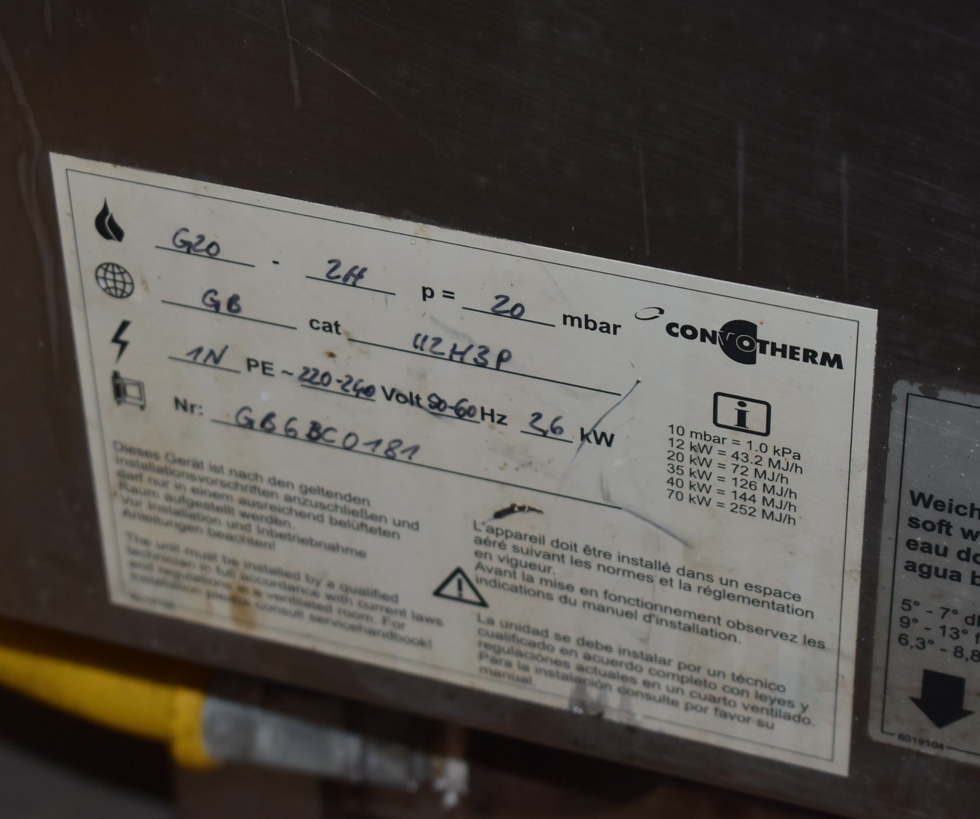 1 x Convotherm 20.10 10 Grid Roll In Gas Fired Combination Convection Oven - Dimensions: H196 x - Image 12 of 19