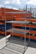 1 x Commercial Kitchen Wire Storage Shelf in Chrome - Dimensions: H180 x W100 x D60 cms - Ref: JP131