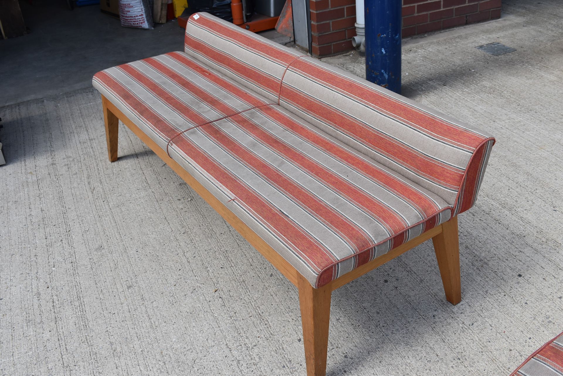 1 x Seating Bench With Solid Wood Bases and Hard Wearing Fabric Seats - Dimensions: H x W x D - Image 6 of 7