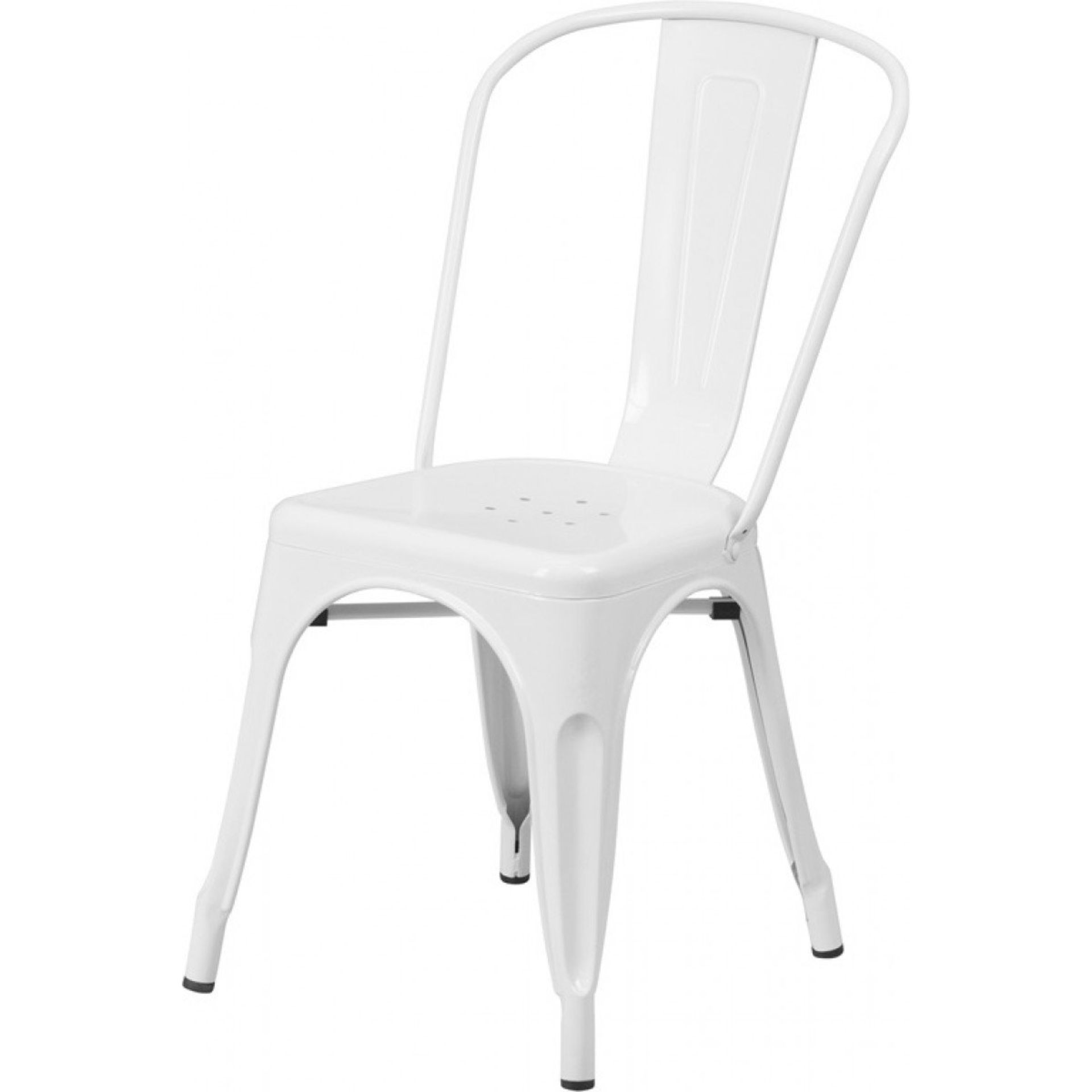 1 x Tolix Industrial Style Outdoor Bistro Table and Chair Set in White- Includes 1 x Table and 4 x - Image 7 of 13