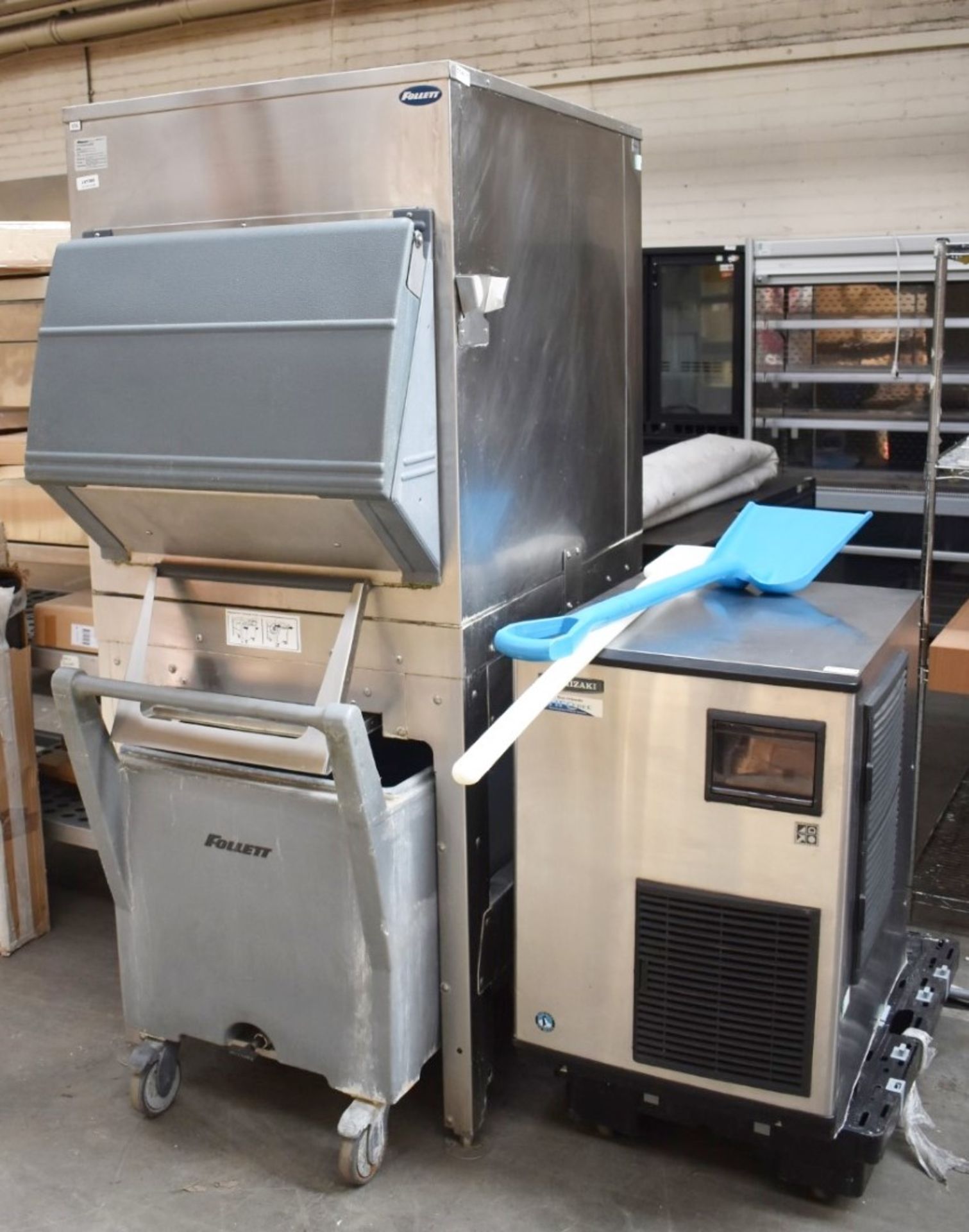 1 x Hoshizaki FM-480AKE Modular Ice Flaker With Follett Storage Bin and Transport System - RRP £9500