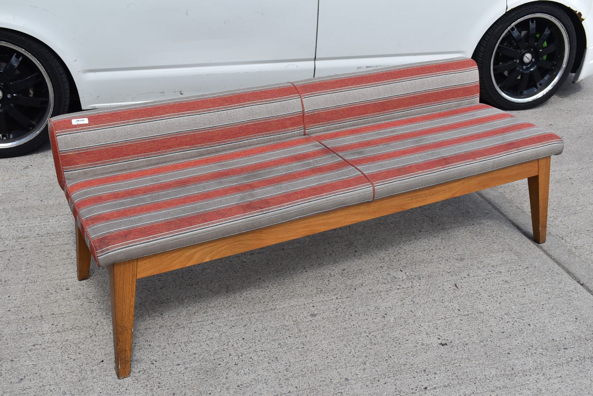 1 x Seating Bench With Solid Wood Bases and Hard Wearing Fabric Seats - Dimensions: H x W x D - Image 3 of 7