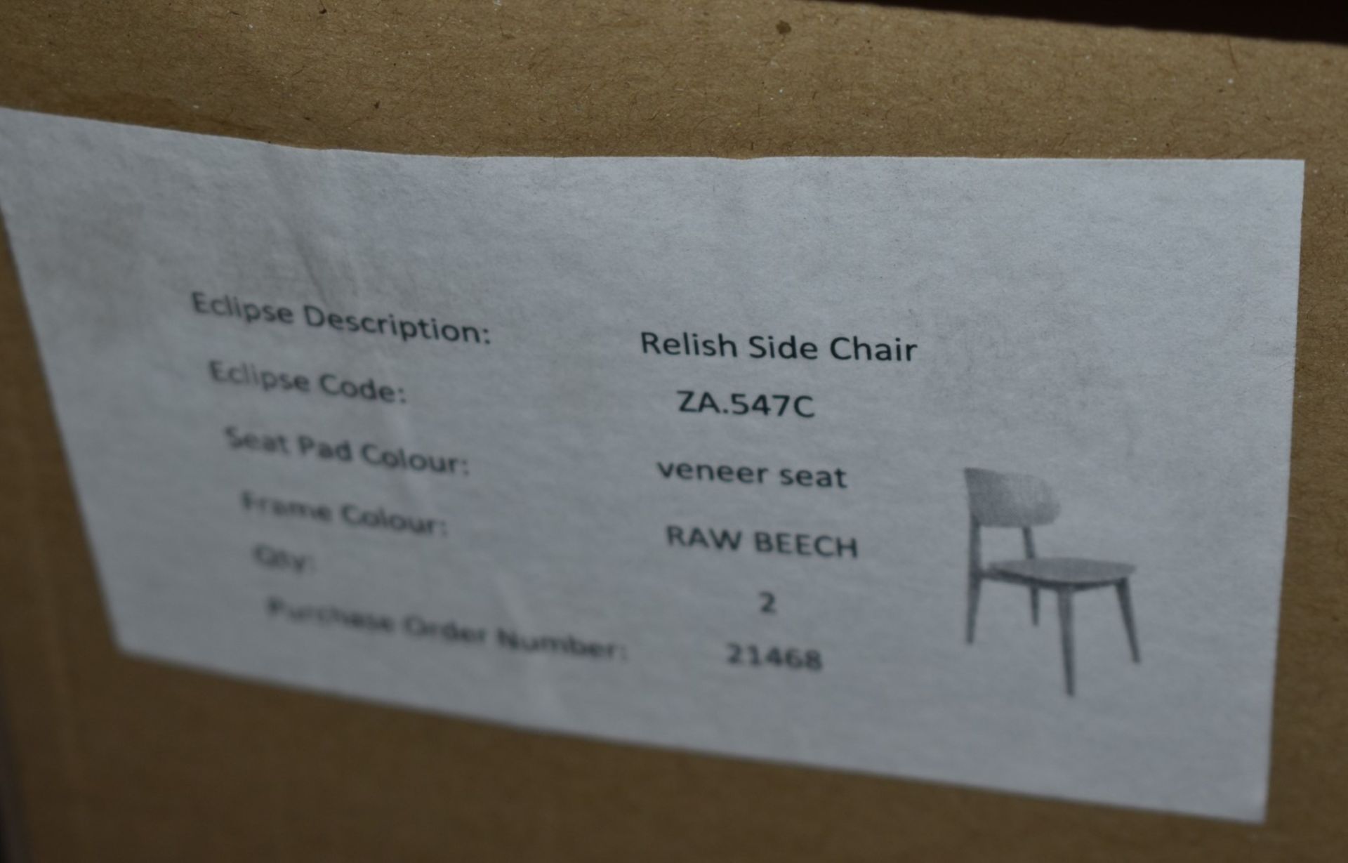 4 x Relish Solid Beech Dining Chairs - New Boxed Stock - RRP £616 - Solid Beech Frame With Curved - Image 2 of 2