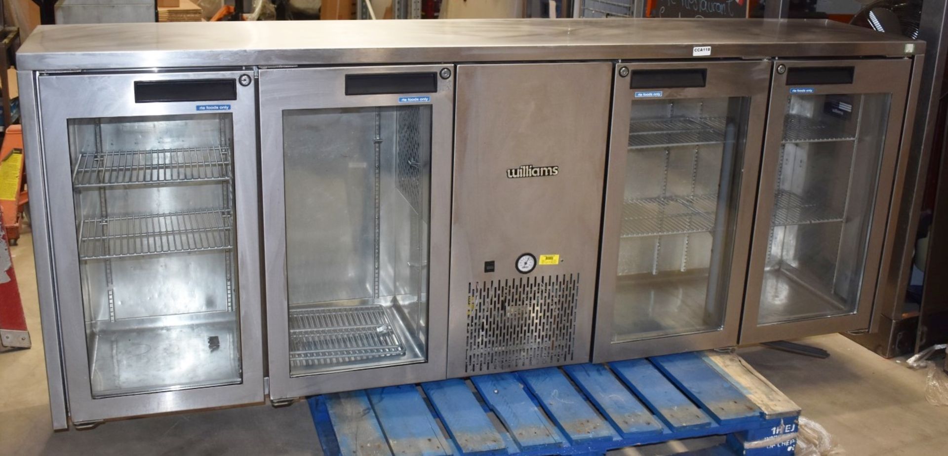 1 x Williams Topaz Four Door Backbar Bottle Cooler With Countertop - Model TBB4GSS - Image 4 of 21