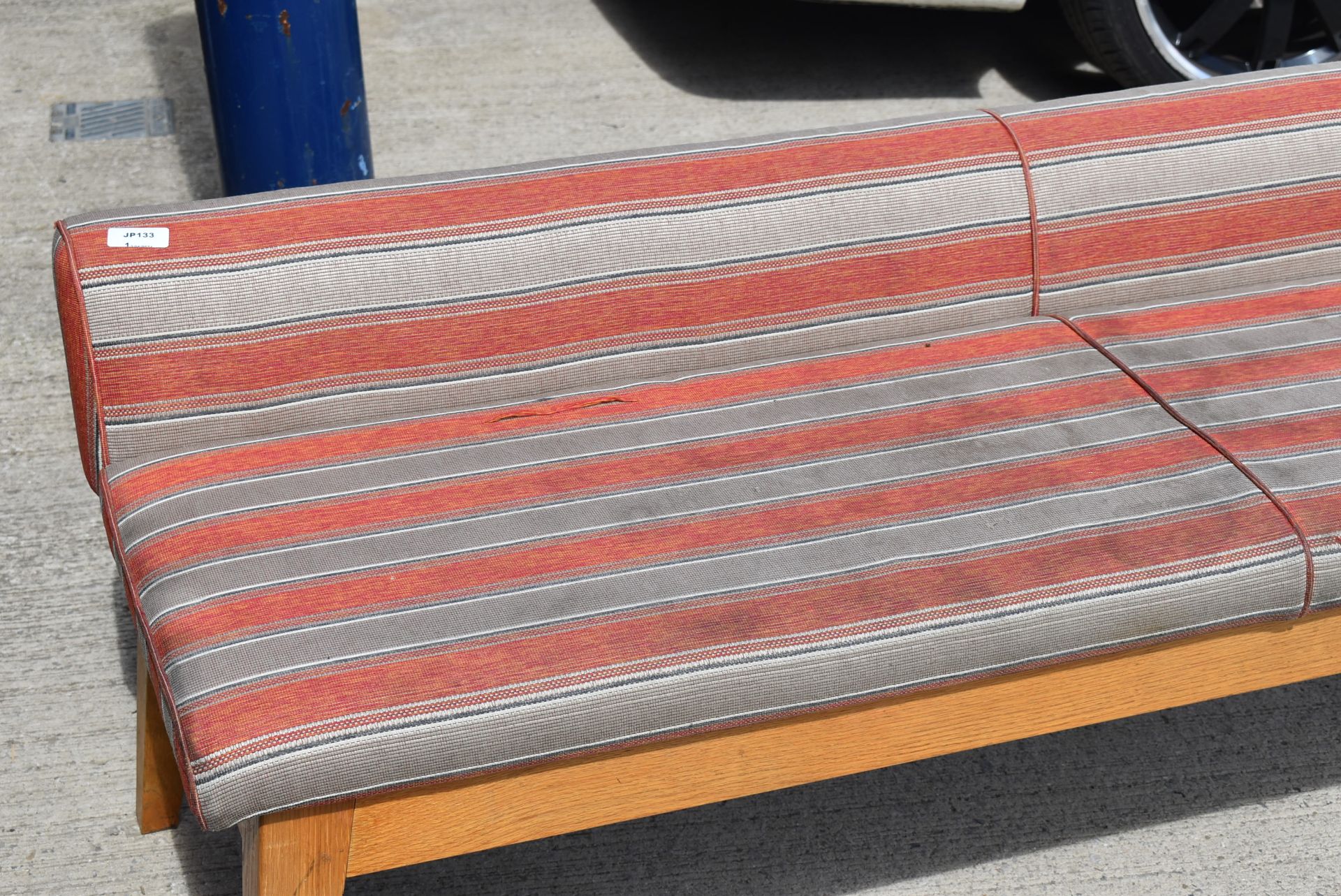 1 x Seating Bench With Solid Wood Bases and Hard Wearing Fabric Seats - Dimensions: H x W x D - Image 3 of 7