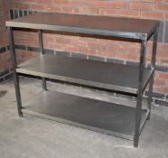 1 x Stainless Steel Prep Table With Undershelves - Dimensions: H98 x W122 x D50 cms - Ref: CCA164