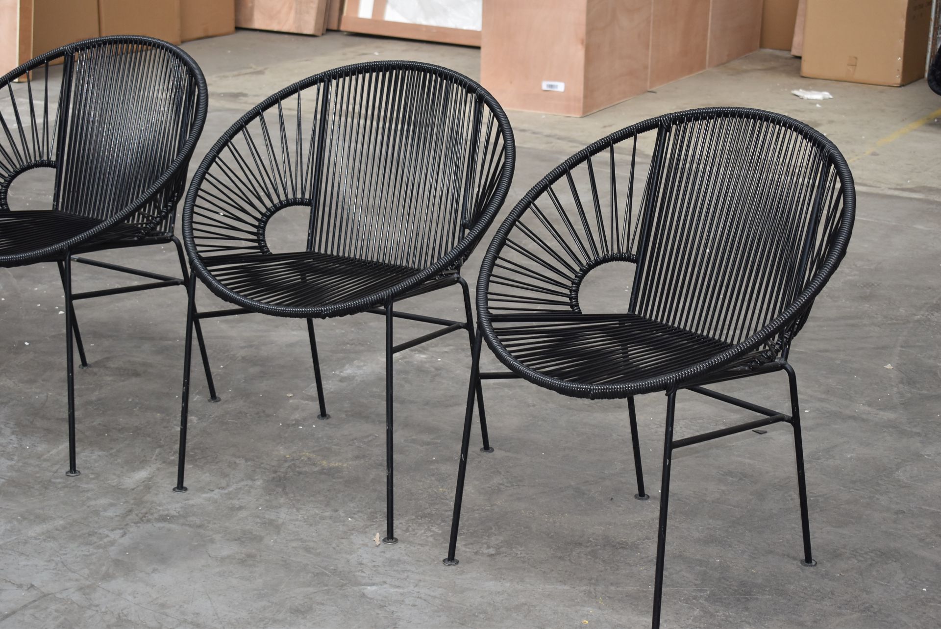 4 x Innit Designer Chairs - Acapulco Style Chairs in Black Suitable For Indoor or Outdoor Use - - Image 3 of 9