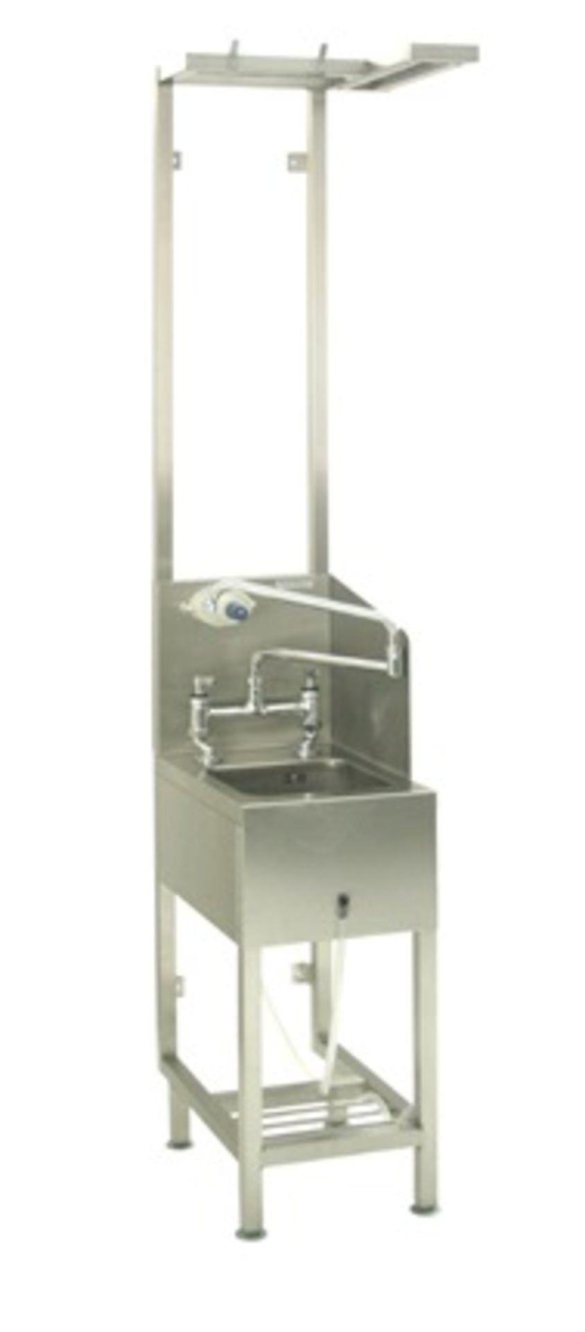 1 x Slim Janitorial Wash Station - Features Wash Bowl, Mop Hanger, Goggle Hook, Detergent Pump & Tap