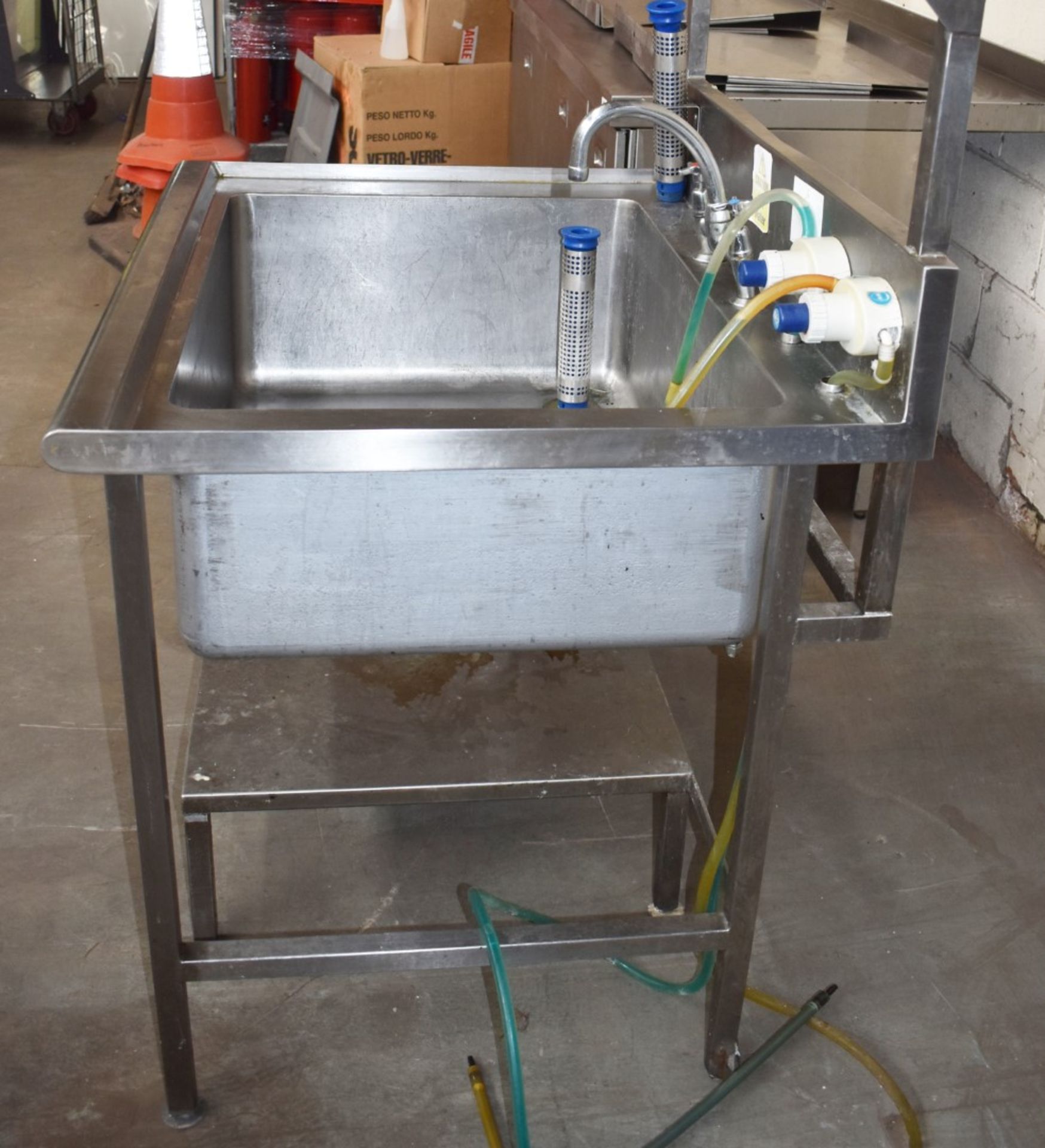 1 x Stainless Steel Commercial Wash Basin With Large Basin, Mixer Tap, Detergent Dispensers and Over - Image 9 of 9