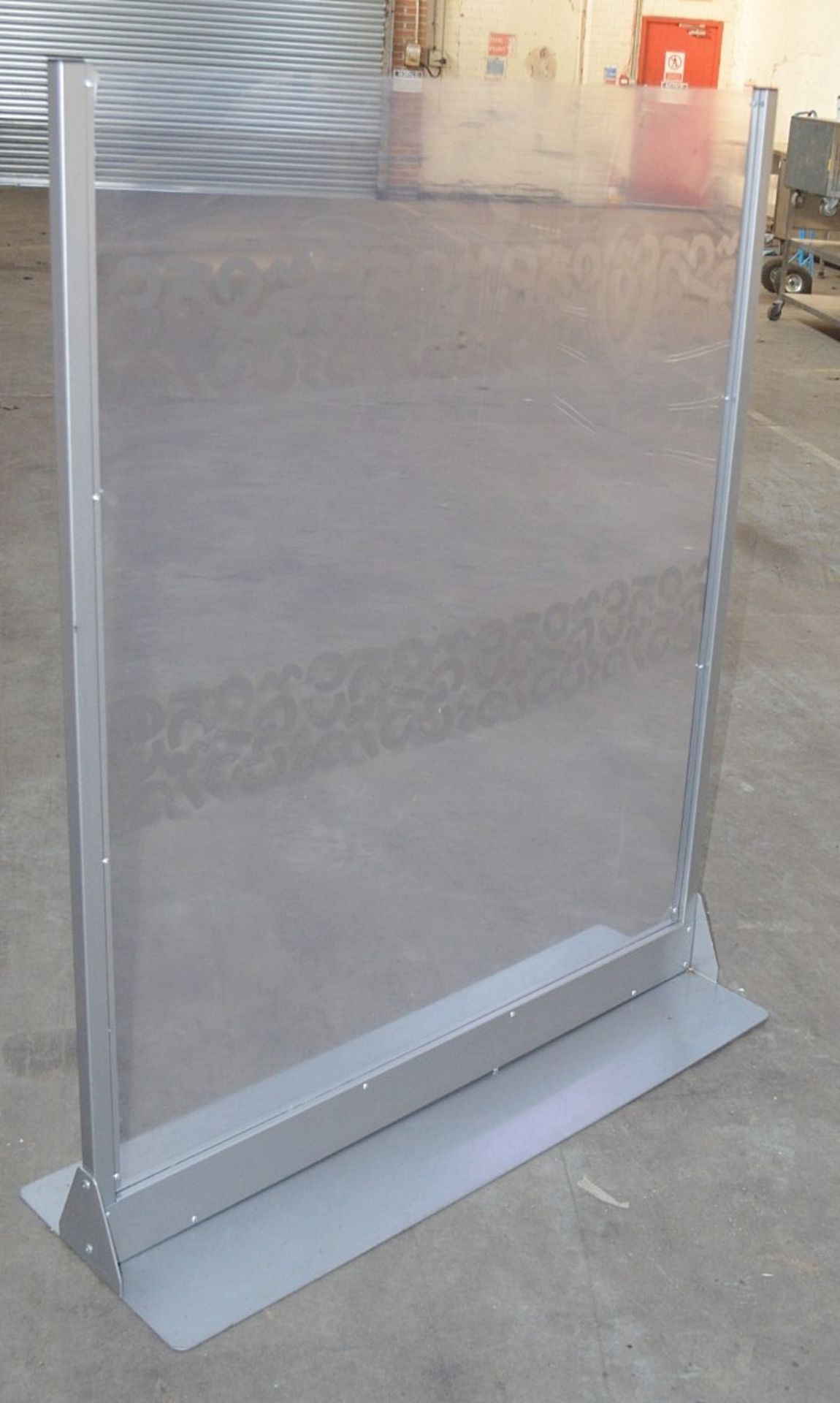 A Pair Of Freestanding 1.5-Metre Tall Protective Clear Acrylic Checkout Screen Dividers -