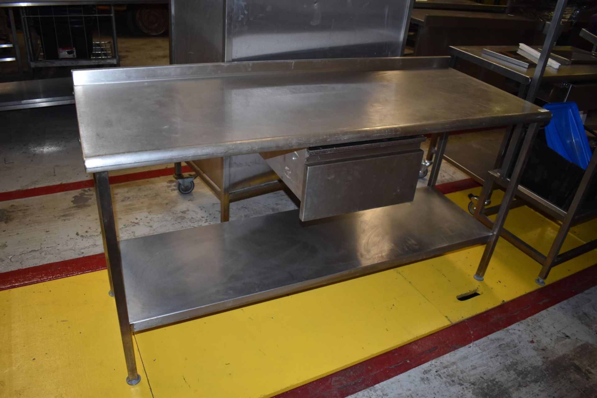 1 x Stainless Steel Prep Bench With Drawer and Undershelf - H87 x W170 x D65 cms - CL626 - Ref MS304