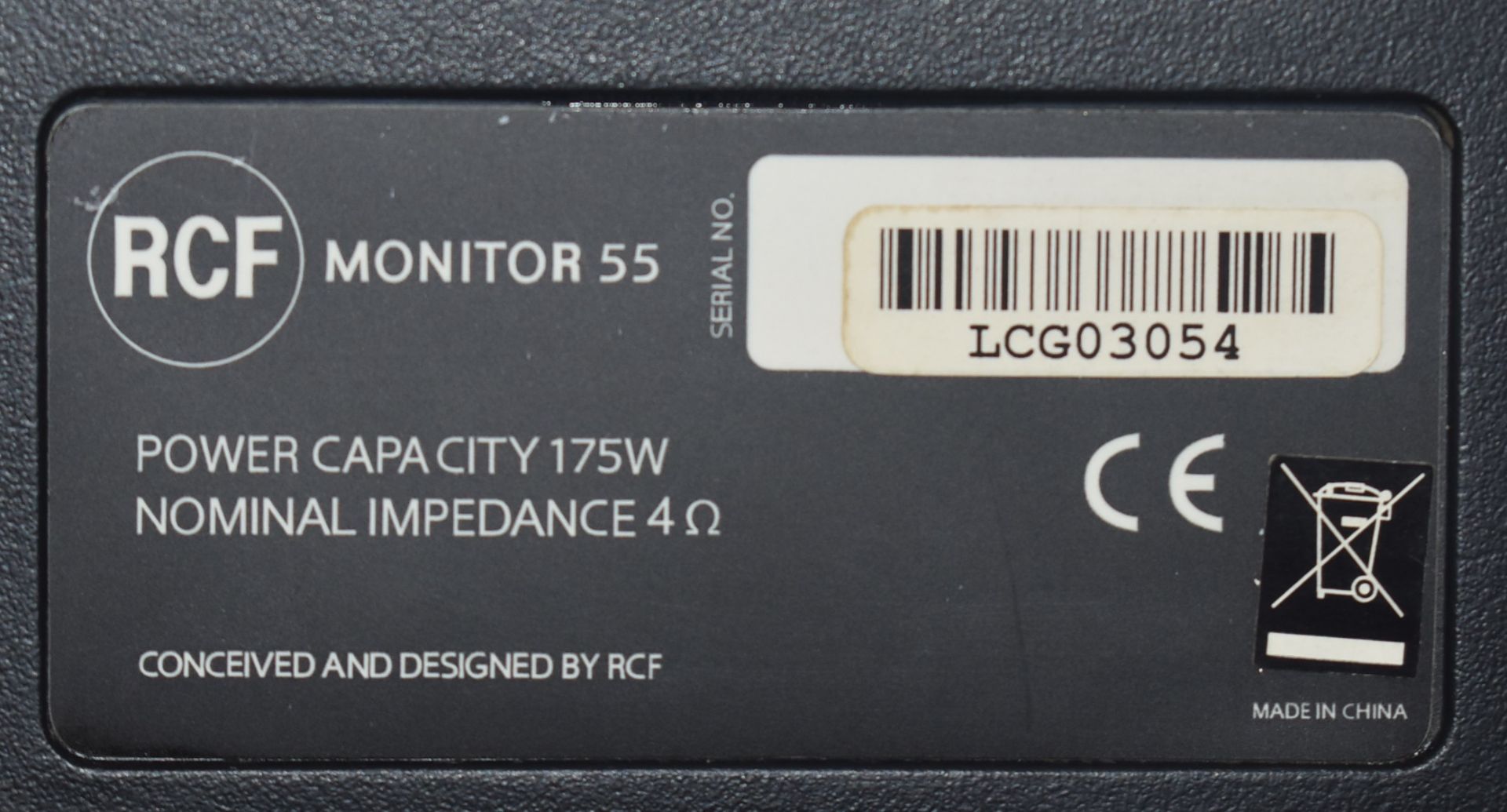 2 x RCF 175-Watt Two-Way Compact Monitor Speakers - Model Monitor 55 - RRP £246 - Ref: JP/JP - CL700 - Image 2 of 3