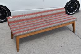 1 x Seating Bench With Solid Wood Bases and Hard Wearing Fabric Seats - Dimensions: H x W x D