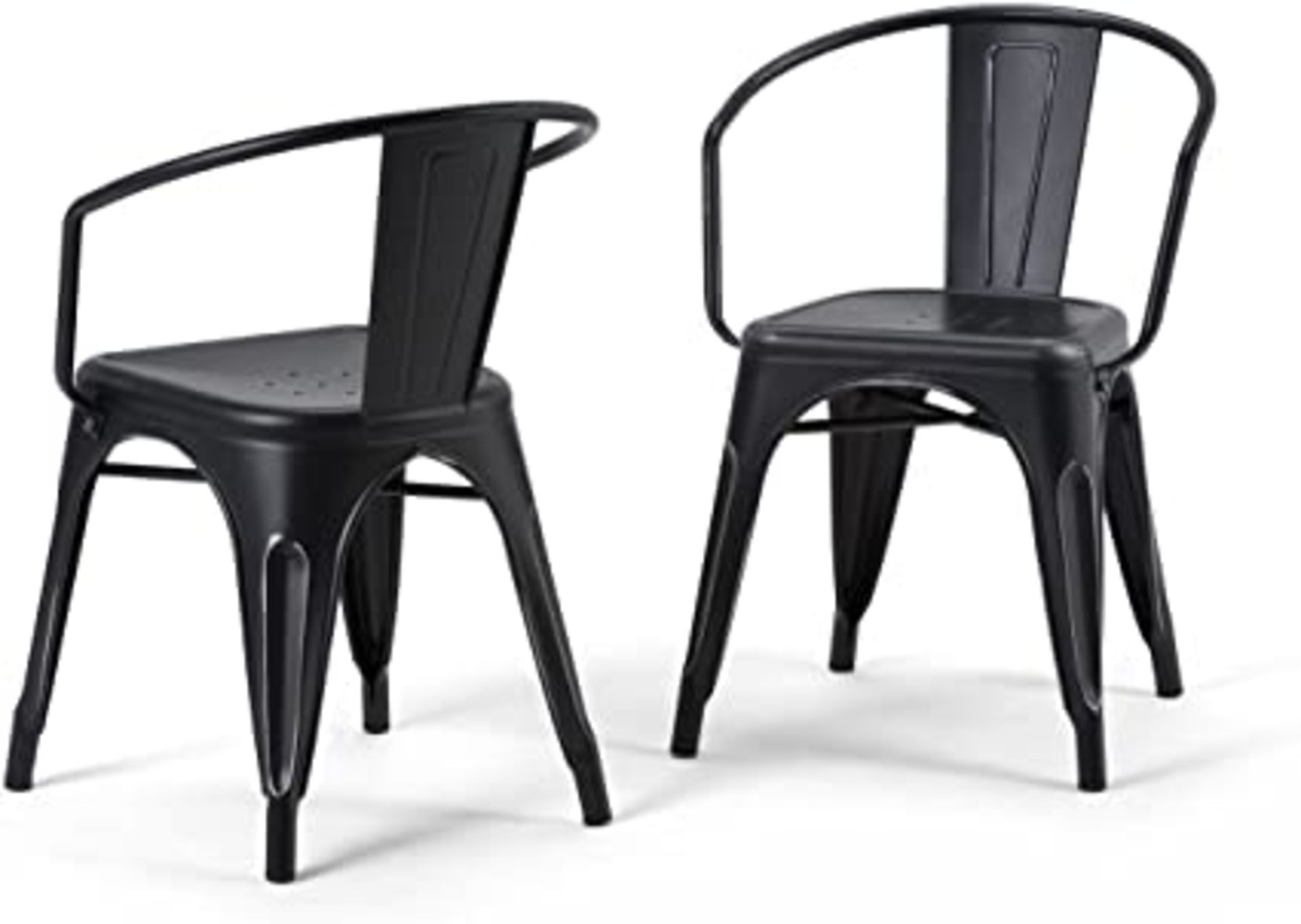 1 x Tolix Industrial Style Outdoor Bistro Table and Chair Set in Black - Includes 1 x Table and 4 - Image 2 of 7