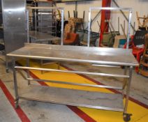 1 x Stainless Steel Prep Bench For Baguette Preparation - Width 180 x Depth 60 cms - CL626 - Ref