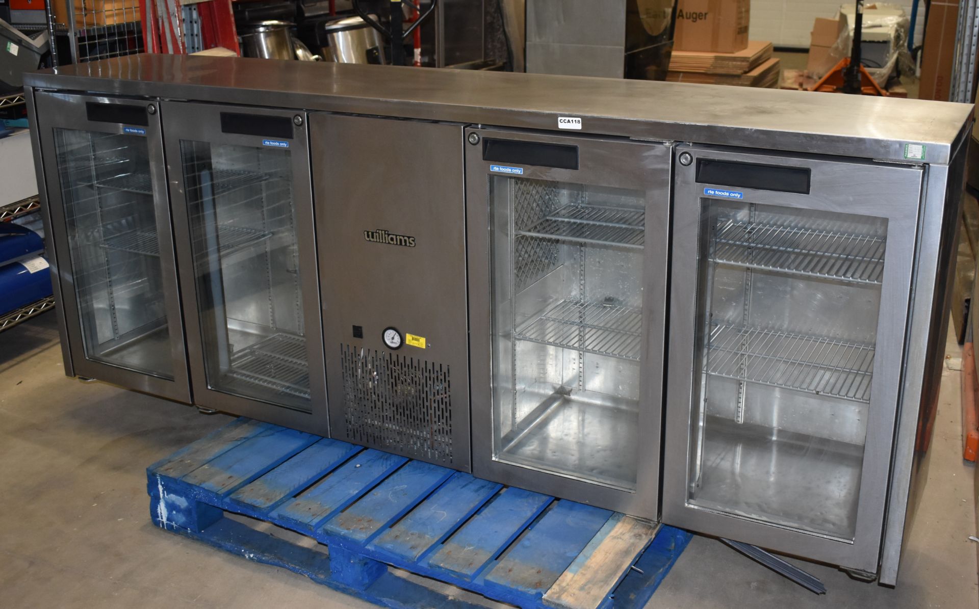 1 x Williams Topaz Four Door Backbar Bottle Cooler With Countertop - Model TBB4GSS - Image 12 of 21