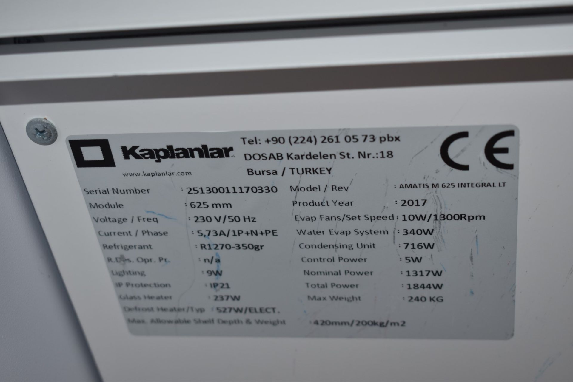1 x Kaplanlar Amantis 625 Integral Full Glass Display Retail Freezer - 2017 Model - Dimensions: H208 - Image 9 of 9