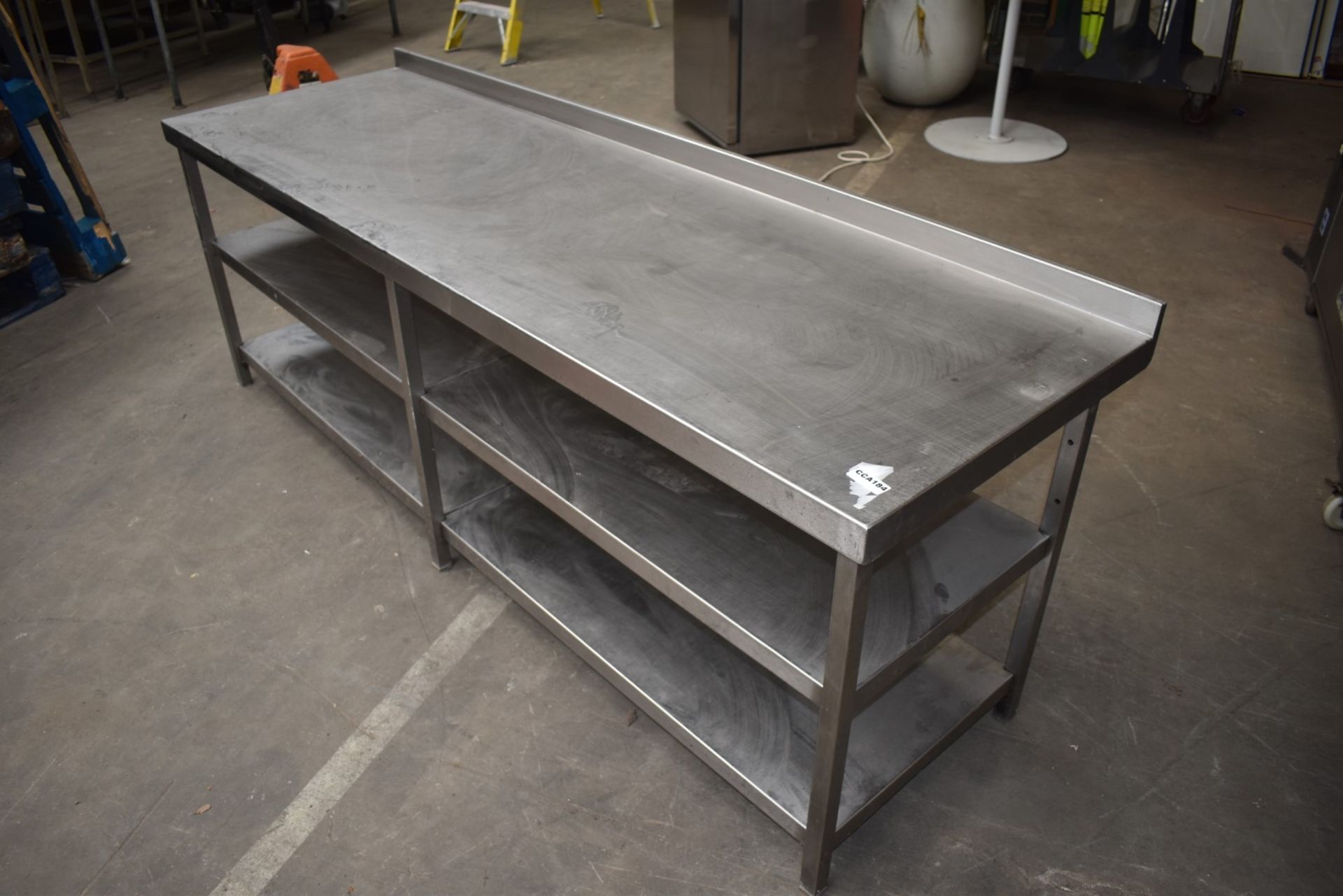 1 x Stainless Steel Commercial Kitchen Table Suitable For Griddles or Ovens - Dimensions: H73 x W210 - Image 4 of 4