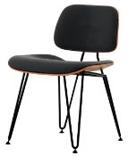 1 x Radius Chair Industrial Vintage-style PU Upholstered Dining Chairs With Hairpin Legs With A